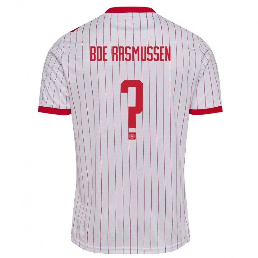 Danxen Niño Camiseta Dinamarca Hjalte Boe Rasmussen #0 Blanco Rojo 2ª Equipación 26-28 La Camisa