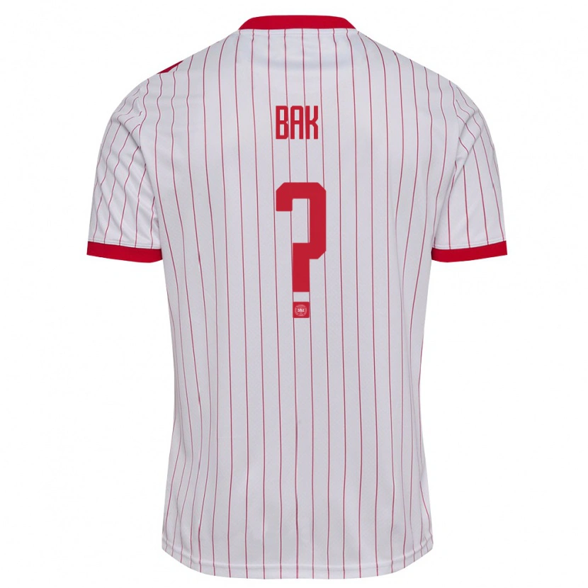 Danxen Niño Camiseta Dinamarca Victor Bak #0 Blanco Rojo 2ª Equipación 26-28 La Camisa