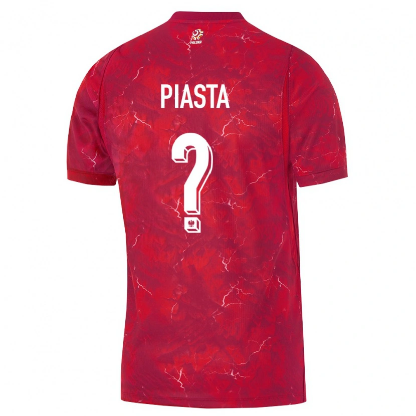 Danxen Niño Camiseta Polonia Szymon Piasta #0 Rojo Blanco 2ª Equipación 26-28 La Camisa