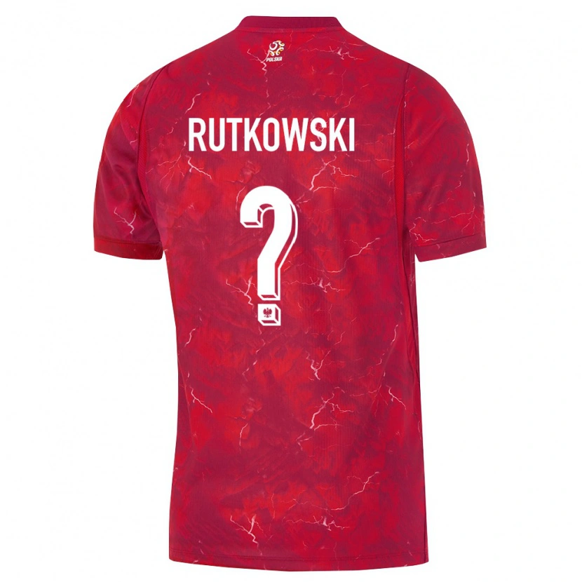 Danxen Niño Camiseta Polonia David Rutkowski #0 Rojo Blanco 2ª Equipación 26-28 La Camisa
