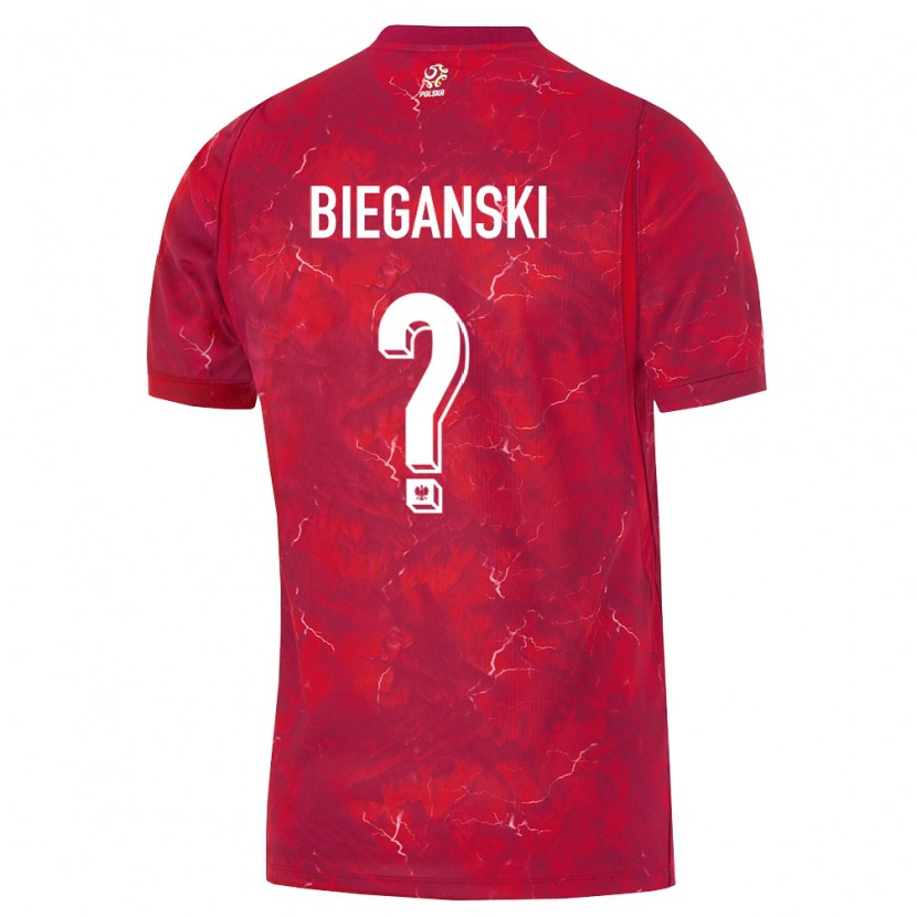 Danxen Niño Camiseta Polonia Jan Bieganski #0 Rojo Blanco 2ª Equipación 26-28 La Camisa