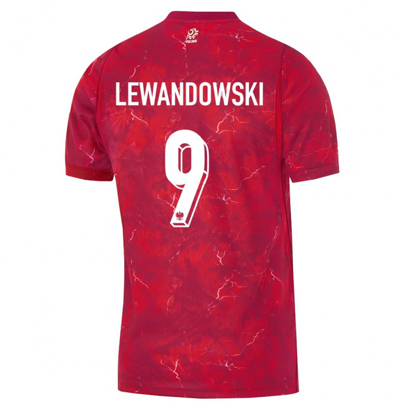 Danxen Niño Camiseta Polonia Robert Lewandowski #9 Rojo Blanco 2ª Equipación 26-28 La Camisa