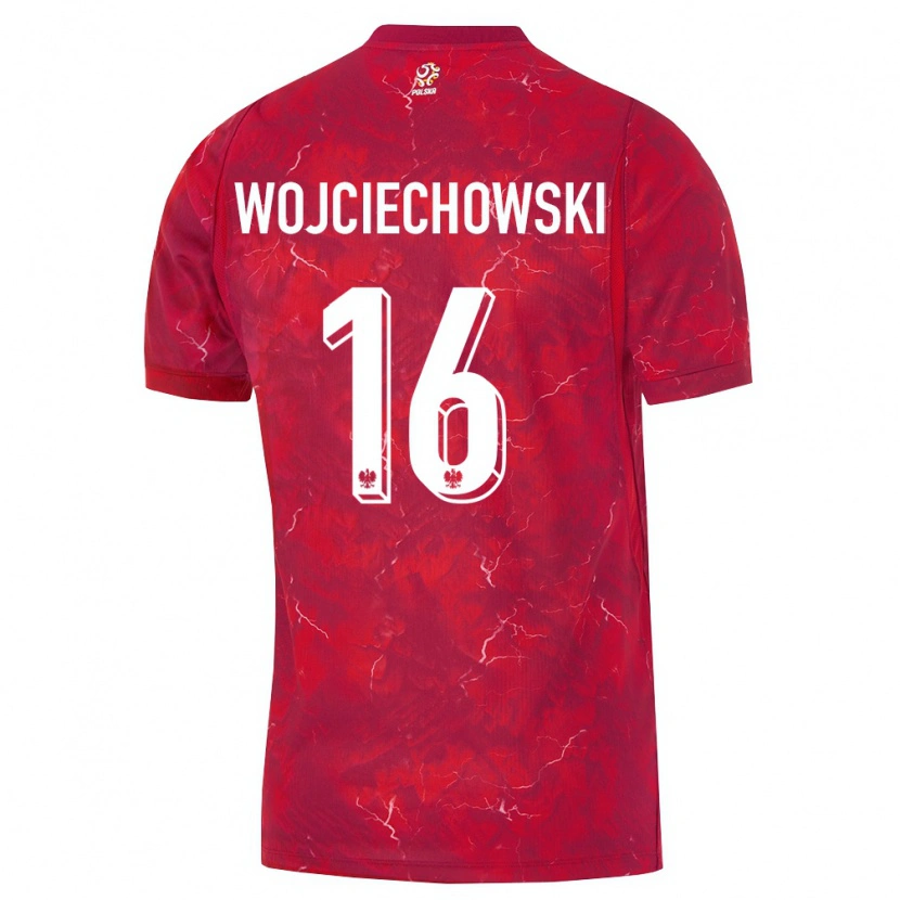 Danxen Niño Camiseta Polonia Oliwier Wojciechowski #16 Rojo Blanco 2ª Equipación 26-28 La Camisa
