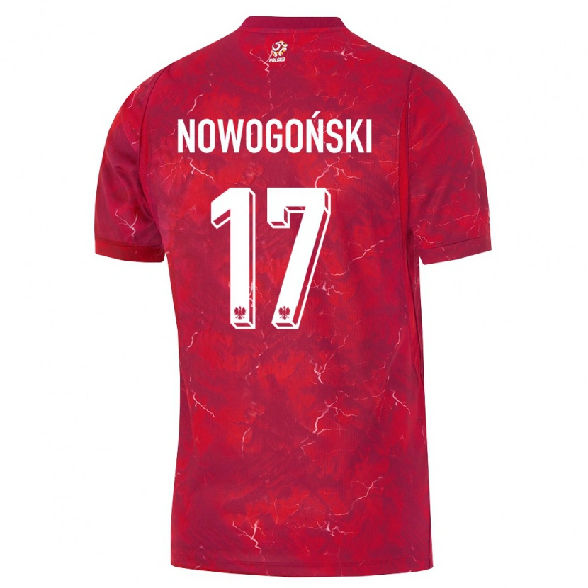 Danxen Niño Camiseta Polonia Kamil Nowogoński #17 Rojo Blanco 2ª Equipación 26-28 La Camisa