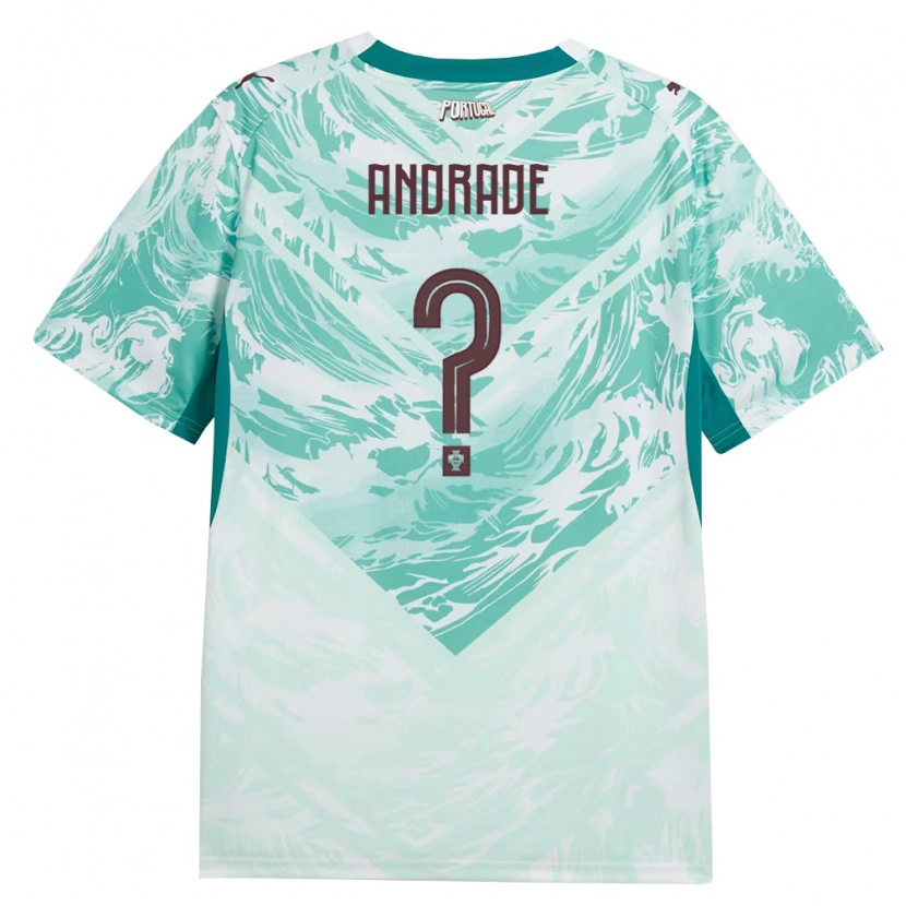 Danxen Niño Camiseta Portugal Tiago Andrade #0 Azul Cielo Blanco Verde 2ª Equipación 26-28 La Camisa
