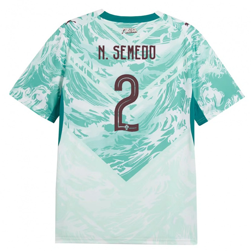 Danxen Niño Camiseta Portugal Nélson Semedo #2 Azul Cielo Blanco Verde 2ª Equipación 26-28 La Camisa