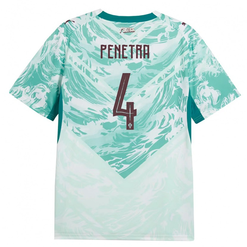 Danxen Niño Camiseta Portugal Alexandre Penetra #4 Azul Cielo Blanco Verde 2ª Equipación 26-28 La Camisa