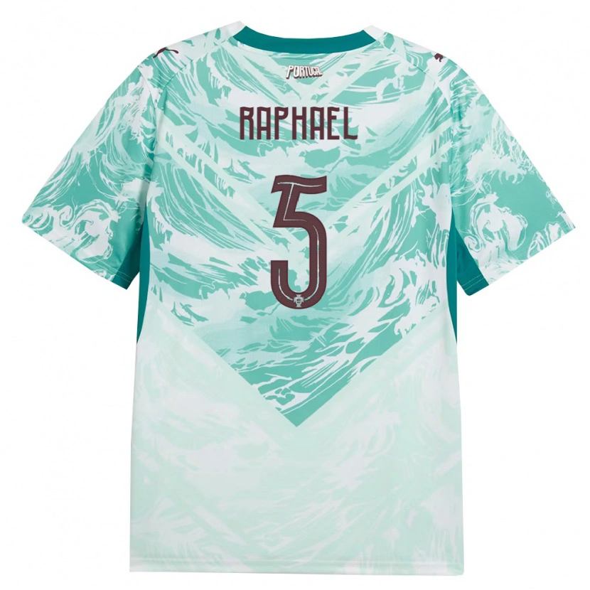 Danxen Niño Camiseta Portugal Raphael Guerreiro #5 Azul Cielo Blanco Verde 2ª Equipación 26-28 La Camisa