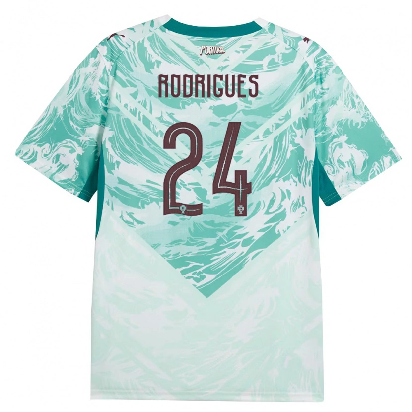 Danxen Niño Camiseta Portugal David Rodrigues #24 Azul Cielo Blanco Verde 2ª Equipación 26-28 La Camisa