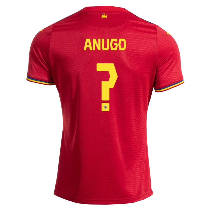 Danxen Niño Camiseta Rumania David Anugo #0 Rojo Marino Amarillo 2ª Equipación 26-28 La Camisa