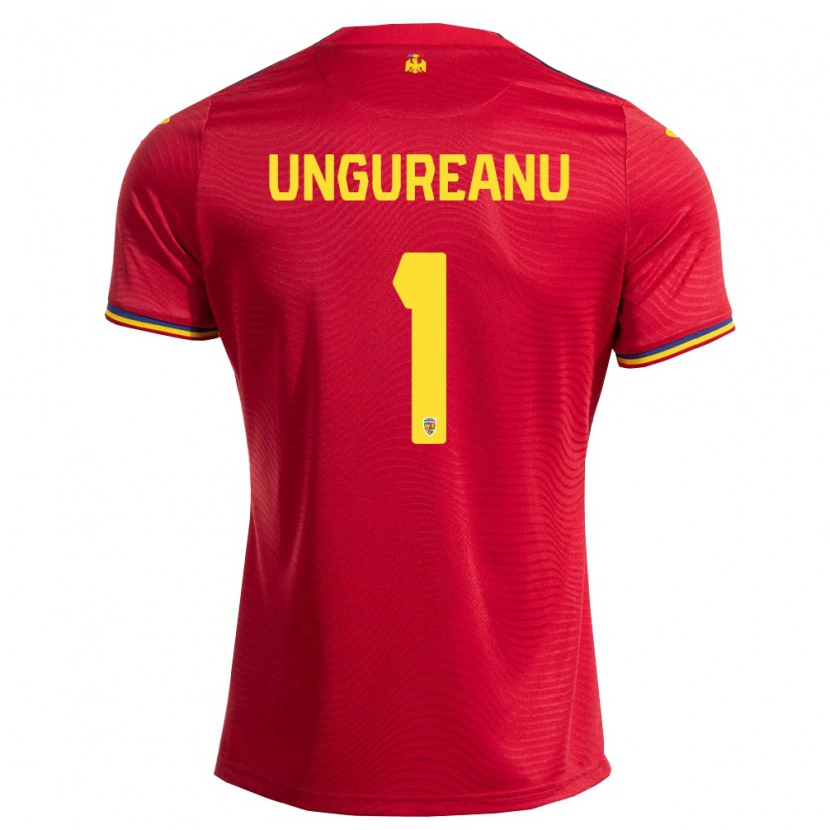 Danxen Niño Camiseta Rumania Bogdan Ungureanu #1 Rojo Marino Amarillo 2ª Equipación 26-28 La Camisa