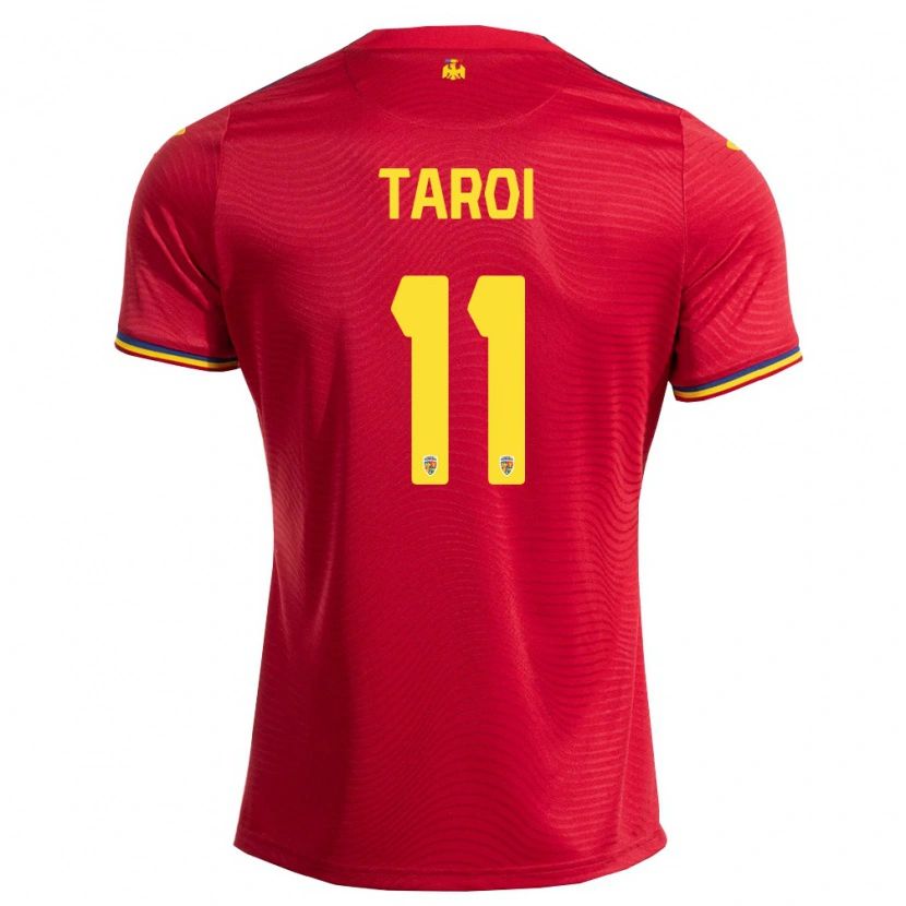 Danxen Niño Camiseta Rumania Denis Țăroi #11 Rojo Marino Amarillo 2ª Equipación 26-28 La Camisa