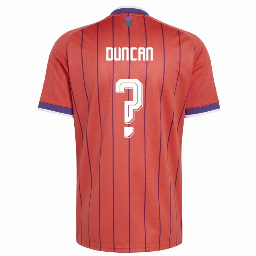 Danxen Niño Camiseta Escocia Ryan Duncan #0 Naranja Púrpura 2ª Equipación 26-28 La Camisa