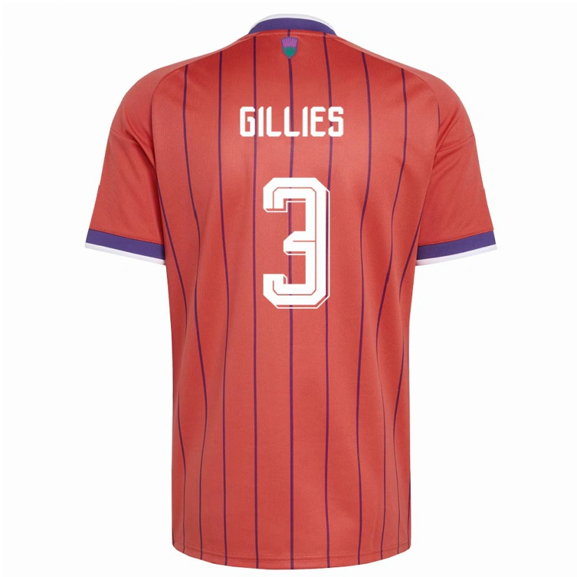 Danxen Niño Camiseta Escocia Matthew Gillies #3 Naranja Púrpura 2ª Equipación 26-28 La Camisa