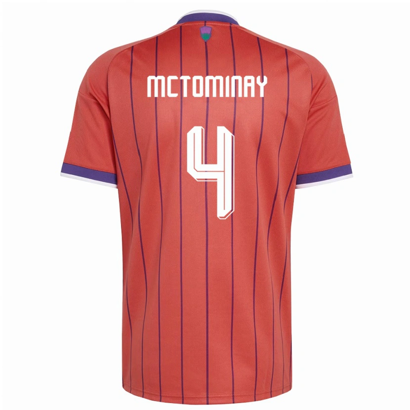 Danxen Niño Camiseta Escocia Scott Mctominay #4 Naranja Púrpura 2ª Equipación 26-28 La Camisa