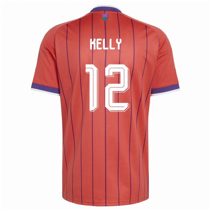 Danxen Niño Camiseta Escocia Liam Kelly #12 Naranja Púrpura 2ª Equipación 26-28 La Camisa