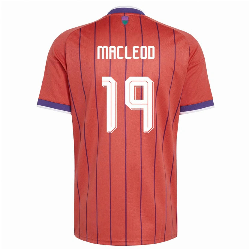 Danxen Niño Camiseta Escocia Rory Macleod #19 Naranja Púrpura 2ª Equipación 26-28 La Camisa