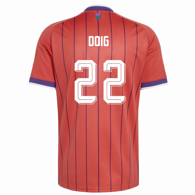 Danxen Niño Camiseta Escocia Josh Doig #22 Naranja Púrpura 2ª Equipación 26-28 La Camisa