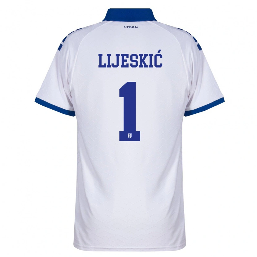 Danxen Niño Camiseta Serbia Luka Lijeskic #1 Marino Blanco Rojo 2ª Equipación 26-28 La Camisa