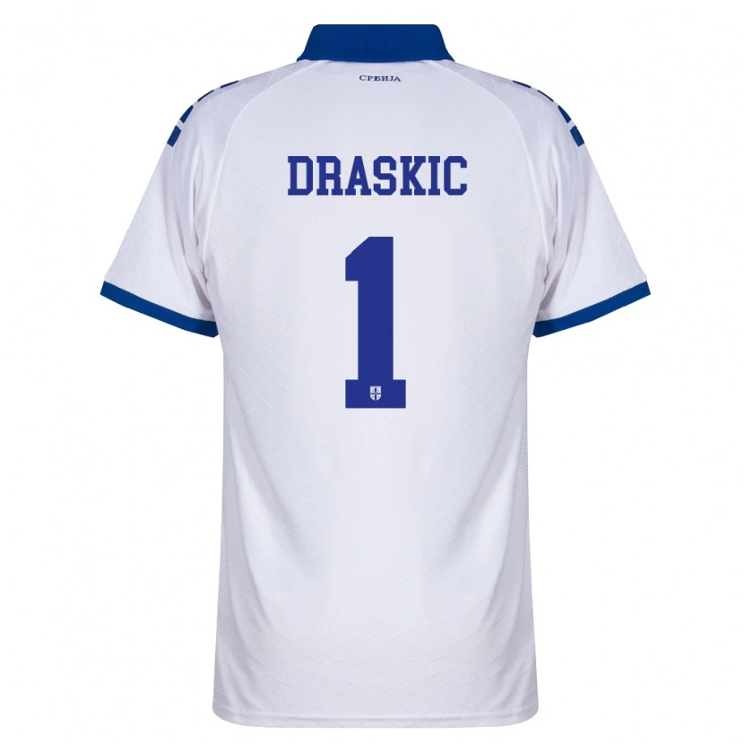 Danxen Niño Camiseta Serbia Vuk Draskic #1 Marino Blanco Rojo 2ª Equipación 26-28 La Camisa