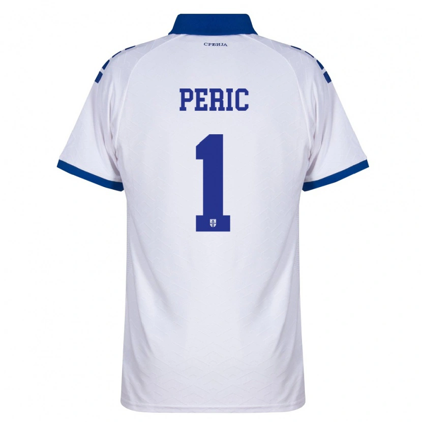 Danxen Niño Camiseta Serbia Strahinja Peric #1 Marino Blanco Rojo 2ª Equipación 26-28 La Camisa