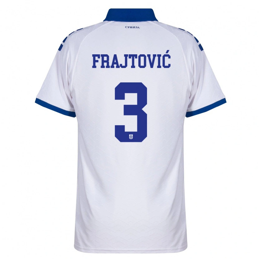 Danxen Niño Camiseta Serbia Andela Frajtovic #3 Marino Blanco Rojo 2ª Equipación 26-28 La Camisa