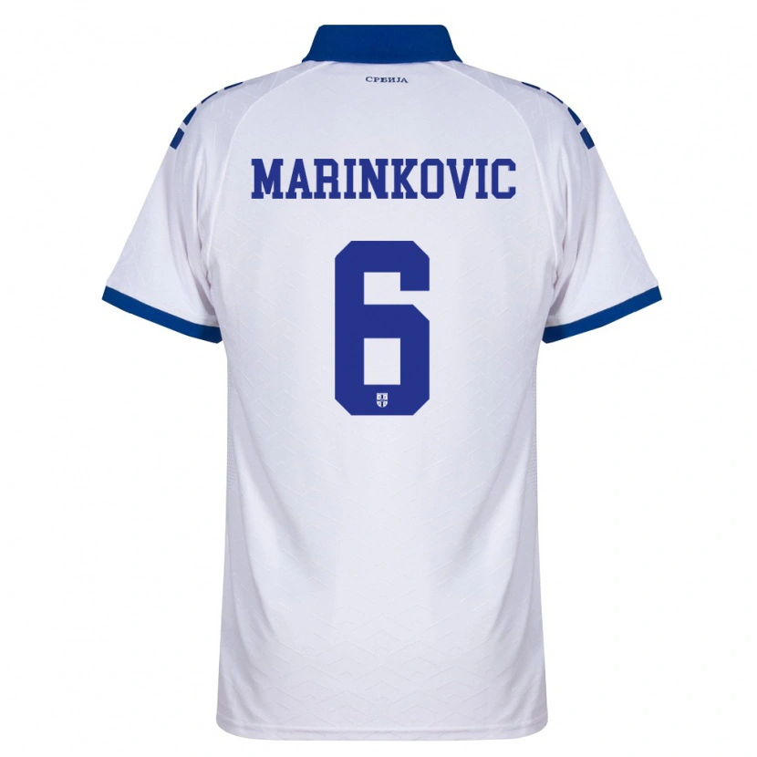 Danxen Niño Camiseta Serbia Vojin Marinkovic #6 Marino Blanco Rojo 2ª Equipación 26-28 La Camisa