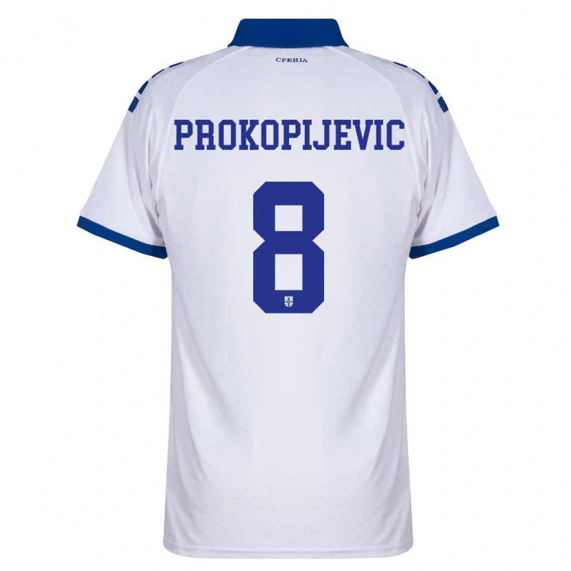 Danxen Niño Camiseta Serbia Mateja Prokopijevic #8 Marino Blanco Rojo 2ª Equipación 26-28 La Camisa