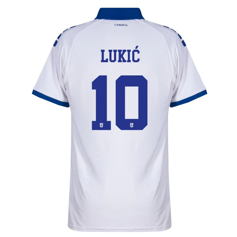 Danxen Niño Camiseta Serbia Saša Lukić #10 Marino Blanco Rojo 2ª Equipación 26-28 La Camisa