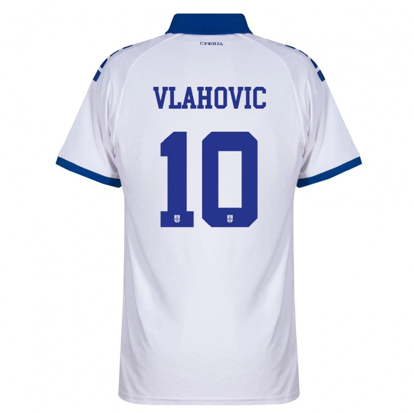 Danxen Niño Camiseta Serbia Vanja Vlahović #10 Marino Blanco Rojo 2ª Equipación 26-28 La Camisa