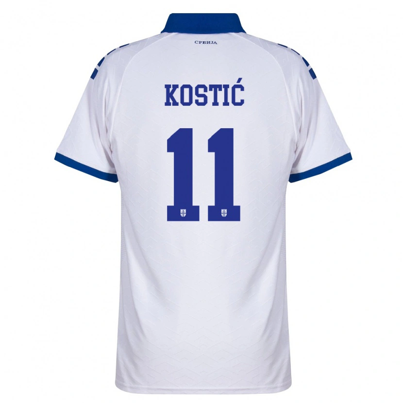 Danxen Niño Camiseta Serbia Filip Kostić #11 Marino Blanco Rojo 2ª Equipación 26-28 La Camisa