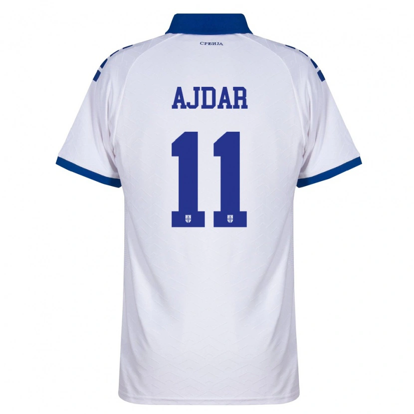 Danxen Niño Camiseta Serbia Ognjen Ajdar #11 Marino Blanco Rojo 2ª Equipación 26-28 La Camisa