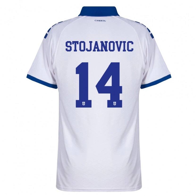 Danxen Niño Camiseta Serbia Matija Stojanovic #14 Marino Blanco Rojo 2ª Equipación 26-28 La Camisa