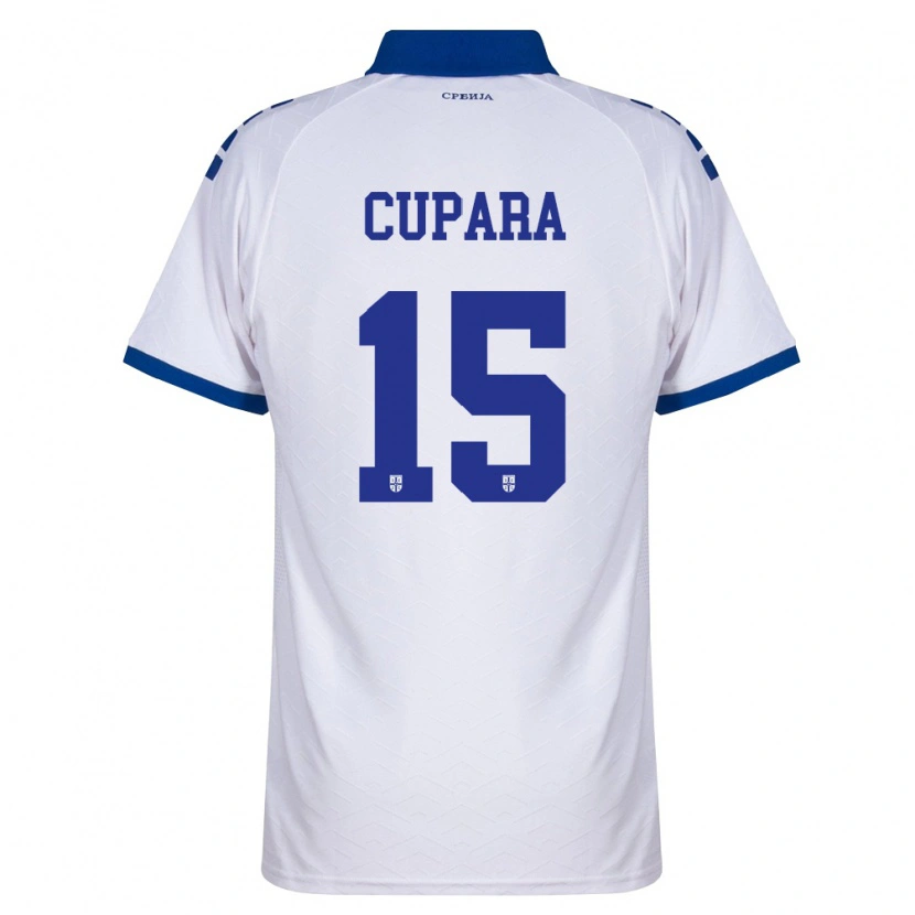 Danxen Niño Camiseta Serbia Dusan Cupara #15 Marino Blanco Rojo 2ª Equipación 26-28 La Camisa