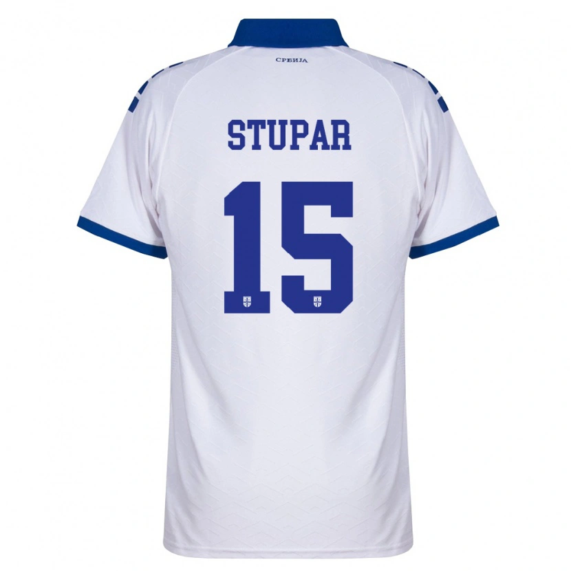 Danxen Niño Camiseta Serbia Zivana Stupar #15 Marino Blanco Rojo 2ª Equipación 26-28 La Camisa