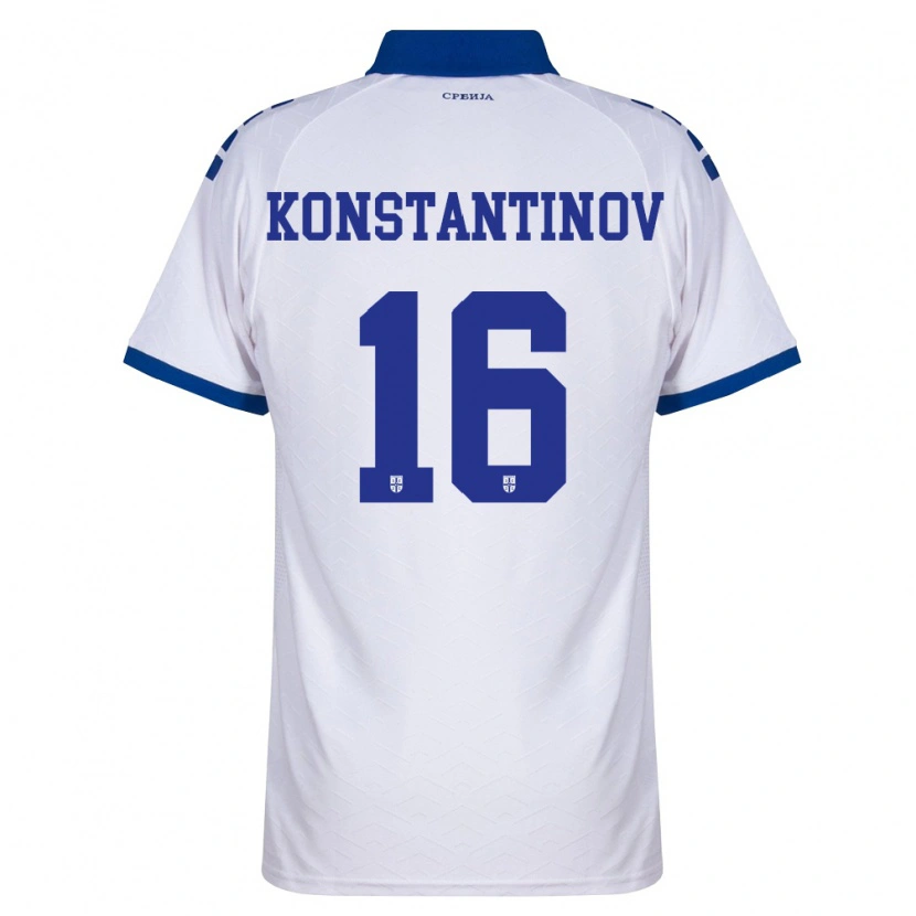 Danxen Niño Camiseta Serbia Lazar Konstantinov #16 Marino Blanco Rojo 2ª Equipación 26-28 La Camisa