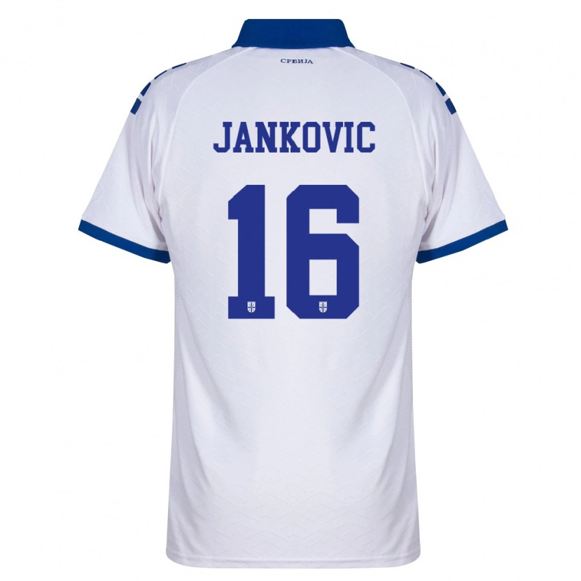 Danxen Niño Camiseta Serbia Dimitrije Jankovic #16 Marino Blanco Rojo 2ª Equipación 26-28 La Camisa