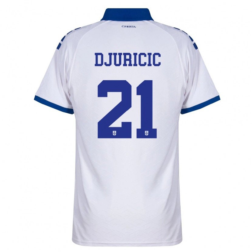 Danxen Niño Camiseta Serbia Filip Djuricic #21 Marino Blanco Rojo 2ª Equipación 26-28 La Camisa