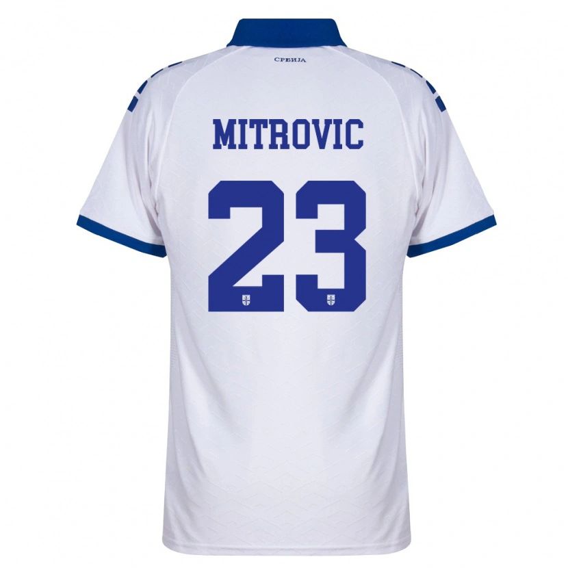 Danxen Niño Camiseta Serbia Vuk Mitrovic #23 Marino Blanco Rojo 2ª Equipación 26-28 La Camisa