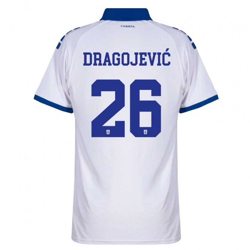 Danxen Niño Camiseta Serbia Vanja Dragojevic #26 Marino Blanco Rojo 2ª Equipación 26-28 La Camisa