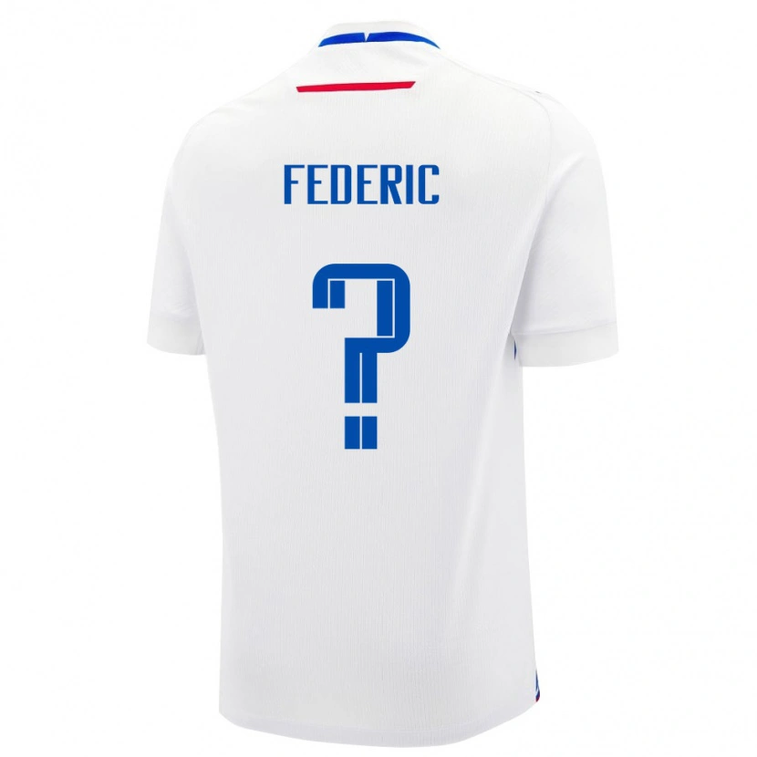 Danxen Niño Camiseta Eslovaquia Filip Federic #0 Blanco Azul 2ª Equipación 26-28 La Camisa
