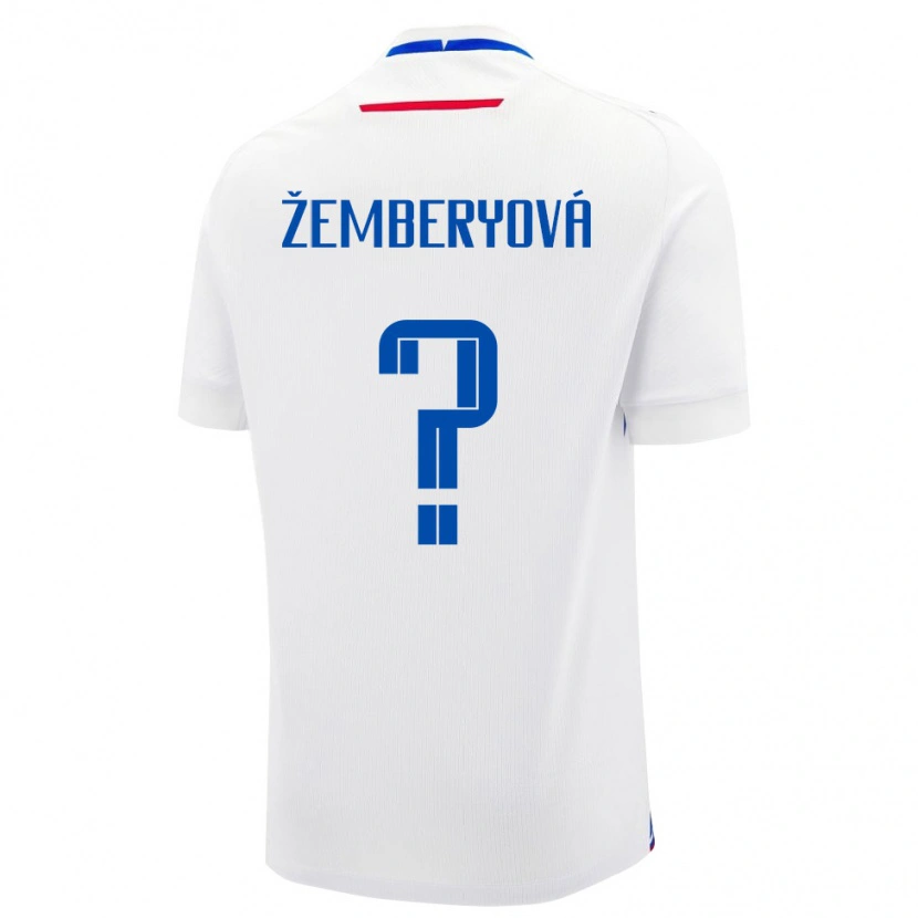 Danxen Niño Camiseta Eslovaquia Laura Žemberyová #0 Blanco Azul 2ª Equipación 26-28 La Camisa