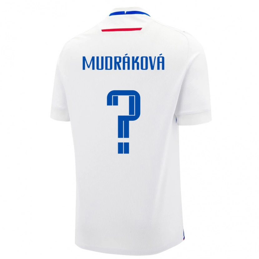 Danxen Niño Camiseta Eslovaquia Patrícia Mudráková #0 Blanco Azul 2ª Equipación 26-28 La Camisa