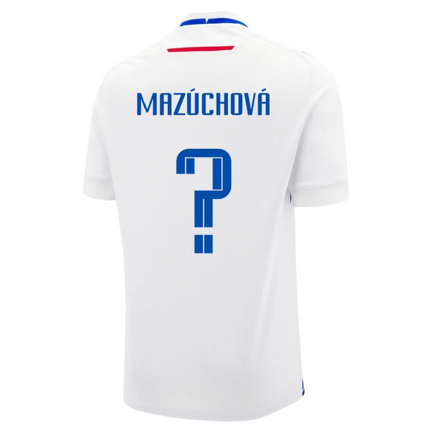 Danxen Niño Camiseta Eslovaquia Lenka Mazúchová #0 Blanco Azul 2ª Equipación 26-28 La Camisa
