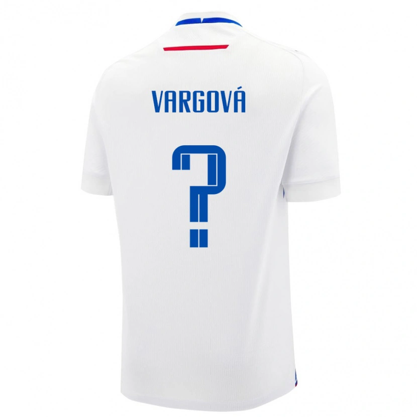 Danxen Niño Camiseta Eslovaquia Barbora Vargová #0 Blanco Azul 2ª Equipación 26-28 La Camisa