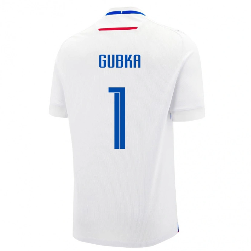 Danxen Niño Camiseta Eslovaquia Tomas Gubka #1 Blanco Azul 2ª Equipación 26-28 La Camisa