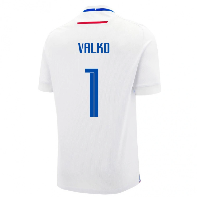 Danxen Niño Camiseta Eslovaquia Bruno Valko #1 Blanco Azul 2ª Equipación 26-28 La Camisa