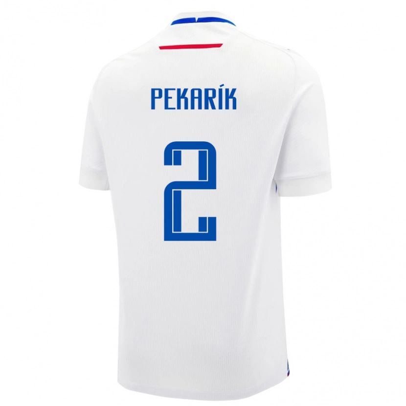 Danxen Niño Camiseta Eslovaquia Peter Pekarík #2 Blanco Azul 2ª Equipación 26-28 La Camisa