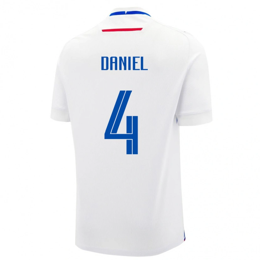 Danxen Niño Camiseta Eslovaquia Tobias Daniel #4 Blanco Azul 2ª Equipación 26-28 La Camisa
