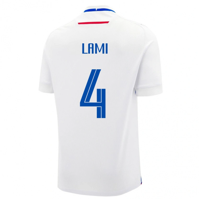Danxen Niño Camiseta Eslovaquia Adam Lami #4 Blanco Azul 2ª Equipación 26-28 La Camisa